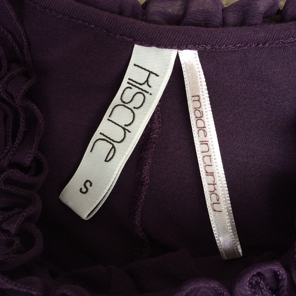Kische Eggplant Long Ruffle Sleeveless Tunic S - Picture 4 of 5